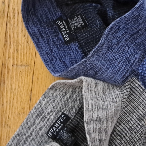 2pc Lot Seamless Ribbed Tights Leggings Blue and Grey Sz S - Picture 2 of 3